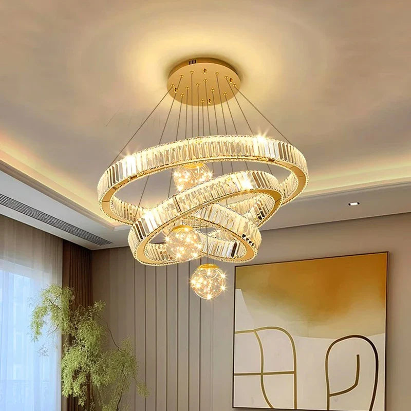 Luxury Crystal Chandelier: Axyaa Living Room Bedroom Ceiling Light