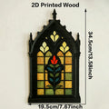 Axyaa Floral Gothic Wooden Hanging Ornament Home Decor Art Gift