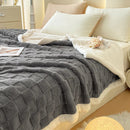 Axyaa Lamb Wool Throw Blanket Double Sided Queen Duvet Cover Bedspread