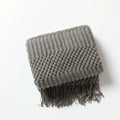 Axyaa Vintage Farmhouse Knitted Throw Blanket with Tassel