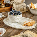 Axyaa French Embossed Plate - Elegant Western Dish for Pasta, Salad, and Desserts