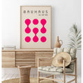 Axyaa Bauhaus Canvas Poster: Vintage Pink & Beige Mid Century Minimalist Wall Art