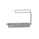 Axyaa Kitchen Sink Shelf: Telescopic, Plastic Drain Rack, Soap Sponge Holder, Tool Organizer
