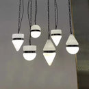 Axyaa Cream Glass Chandelier: Retro Bauhaus Designer Lamp for Restaurant and Bedroom