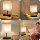 Axyaa Touch Switch Table Lamp with Dual Phone Stands and USB Charging Ports