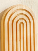 Axyaa Boho Wooden Wall Shelves - Geometric Design, Natural Wood Finish, Modern Home Decor
