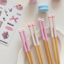 Axyaa Kawaii Bunny Wooden Chopsticks | Korean Japanese Sushi Tableware