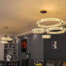 Axyaa Luxury Crystal Chandelier with LED Dimming for Villa Staircase