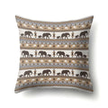 Axyaa Elephant Pattern Polyester Cushion Cover 45x45cm Home Decor Square Pillowcase