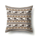 Axyaa Elephant Pattern Polyester Cushion Cover 45x45cm Home Decor Square Pillowcase