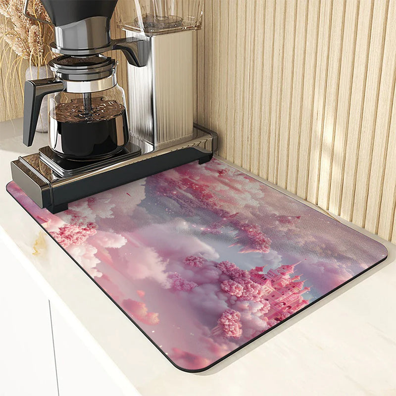 Sky Cloud Castle Absorbent Drying Mat by Axyaa - Table Decoration & Accessories