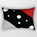 Axyaa Patchwork Stripe Polyester Cushion Cover, Classic Black Red Series, Geometric Design