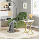 Axyaa White Gold Round End Table Modern Small Coffee Accent Bedside C Table