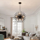 Axyaa Modern Black Sputnik Chandelier, 9-Light Starburst Ceiling Light