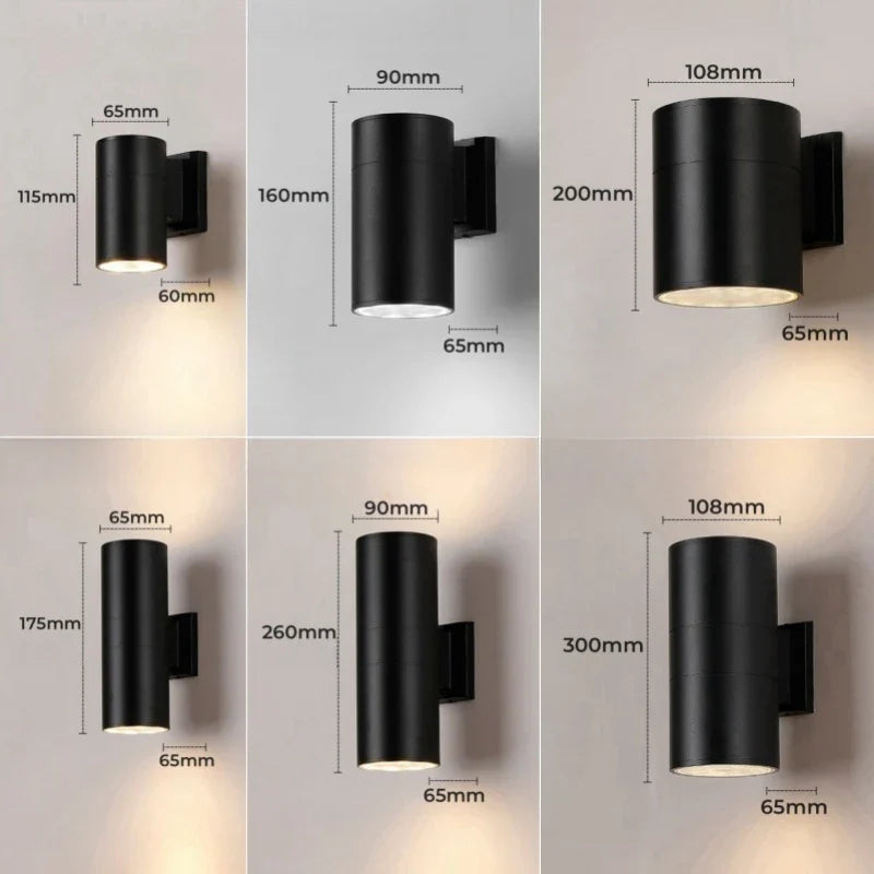 Axyaa Dual Beam LED Outdoor Wall Sconce - Waterproof Aluminum Spot Light