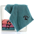 Axyaa Kids Bamboo Towels Set with Cat Embroidery for Home, Hotel, and Travel