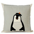 Axyaa Penguin Cushion Cover: Cute Sofa Pillow for Kids & Living Room, 45x45cm