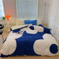 Axyaa Large Flowers Print Cotton Satin Bedding Set - Full Size Dual Comforter Cover
