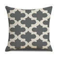 Axyaa Grey Geometric Linen Cushion Cover for Sofa Living Room Decor