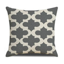 Axyaa Grey Geometric Linen Cushion Cover for Sofa Living Room Decor