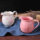 Axya Cherry Blossoms Ceramic Milk Jug White Pink Coffeeware Candy Jar