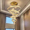 Axyaa Crystal Villa Chandelier for Living Room, Hotel Duplex, Loft Apartment Staircase
