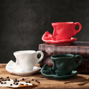 Axyaa Abstract Face Couple Ceramic Coffee Cup and Saucer Set
