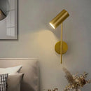 Axyaa Rotatable LED Wall Lamp Minimalist Black Gold Bedroom Sconce