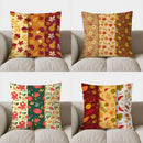 Axyaa Autumn Leaves & Pumpkins Pillow Cover - Sofa, Bedroom, Car Decor