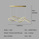 Axyaa Rose Gold LED Chandeliers Circle Rings Hanging Lights Fixtures