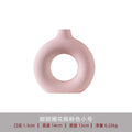 Axyaa Ceramic Donut Vase White Nordic Home Decor Arrangement Holder