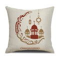 Axyaa Eid Mubarak Ramadan Cushion Cover - Moon Lantern Pattern Decor