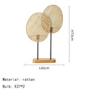 Axyaa Handmade Rattan Floor Lamp, Office LED Standing Light for Living Room & Bedroom
