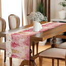 Axyaa Christmas Watercolor Table Runner, Farmhouse Dining Decor, Washable Long Cloth