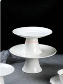Axyaa Chinese Tea & Pastry Ceramic Tray Set - Small Size Footed Ornaments & Fruit Plates