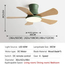 Axyaa Modern Nordic Ceiling Fan Light 5-Leaf LED Children Bedroom Decor