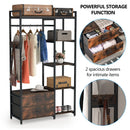 Axyaa Metal Garment Rack with Shelves & 2 Drawers: Heavy-Duty Clothing Storage