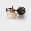 Axyaa Cave Stone Retractable Rocker Wall Lamp in Yellow for Bedroom and Living Room