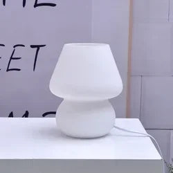 Glass LED Desk Light Mushroom Table Lamp Axyaa Korean Style Striped Bedside Lamp