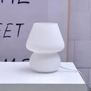 Axyaa Striped Mushroom LED Desk Lamp - Korean Ins Style Bedside Glass Light