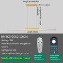 Axyaa Gold LED Pendant Light: Adjustable Linear Chandelier - Dimmable Modern Minimalist Design