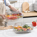 Clear 15" Chilled Veggie Tray with Divided Serving Bowl and Lid by Axyaa