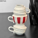 Axyaa Creative Cup Ceramic Vase Ornament Flower Arrangement Artistic Craft