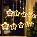 Axyaa Christmas LED Star Curtain Lights: Festive Room & Garden Atmosphere Lighting