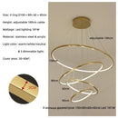 Axyaa Modern Gold Ring LED Pendant Chandelier, Dimmable Circle Living Room Light