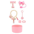 Axyaa 7pcs Cup Set for Stanley Tumbler: Straw, Cover, Cap, Boot, Stopper, Keychain, Sticker