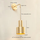 Axyaa Nordic Copper LED Wall Lamp - Pull Chain Switch - Home Decor
