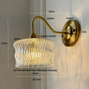 Axyaa Green Glass LED Wall Light with Copper Knob Switch