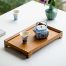 Axyaa Bamboo Tea Tray - Solid Wood Serving Tray for Kung Fu Tea Cup