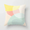 Nordic Pink Yellow Geometry Cushion Cover Abstract Art Pillowcase - Axyaa